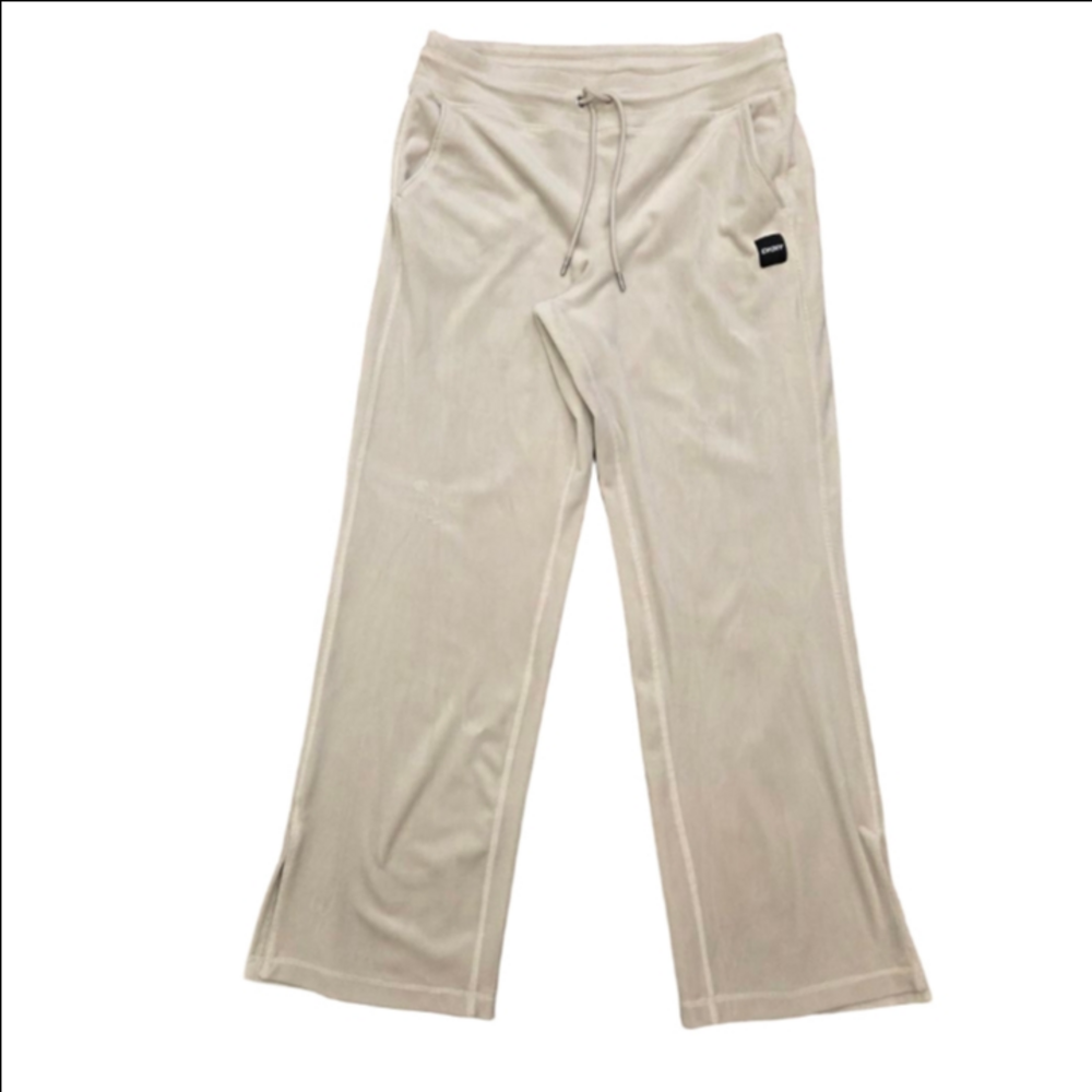 DKNY women's Beige Velour Track Pants Size medium